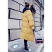 Casual trendy plus size down jacket overcoat yellow hooded drawstring down jacket woman