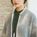 women gray coats plus size patchwork Wool Coat Fashion long sleeve coat