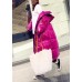 Warm oversize winter jacket coats rose hooded zippered down jacket woman