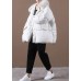 Casual plus size snow jackets winter outwear white hooded fur collar goose Down coat