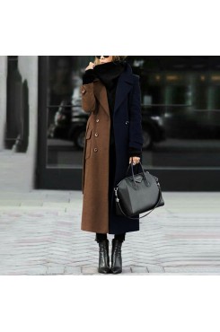 Two tone fashionable double-sided cashmere coat HF2809-03-03
