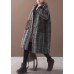 diy patchwork pockets fine hooded maxi coat green plaid tunic jackets