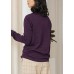 Women purple clothes For Women high neck trendy plus size knit sweat tops