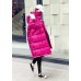 Warm oversize winter jacket coats rose hooded zippered down jacket woman