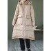 Khaki Casual Duck Down Down Jacket Hooded Winter