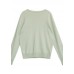 For Spring light green top o neck long sleeve knitted blouse