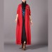 vintage red coats plus size embroidery baggy trench coat vintage side open coats