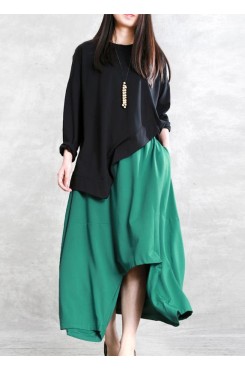 Classy green Fashion Ideas elastic waist asymmetric pants