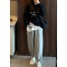 2019 winter casual beam gray pants plus size elastic waist harem pants