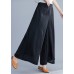 New women's trousers retro literary cotton and linen casual black trousers