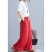 Summer ethnic wide-leg pants loose casual red trousers