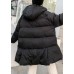 women black Parkas for women oversized snow jackets big pockets hooded winter coats